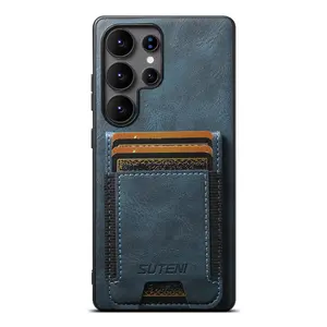 Magnetic 2-in-1 Detachable Wallet Case for Samsung Galaxy S24/S25/S26/Note20 series, Vintage Leather RFID Blocking Flip Kickstand Cover with MagSafe, Blue, Accessories, Smartphone