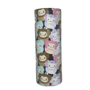 Squishmallow Inspired 20oz Stainless Steel Tumbler with Squishmallow Design includes lid and straw