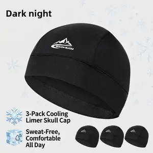 Men's 3-Pack Universal Adult Cooling Skull Cap, Breathable Mesh Quick-Dry Helmet Liner, Lightweight Sweat-Wicking Beanie for Cycling, Running, Great Gifts for Outdoor Sports Enthusiasts