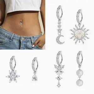 6pcs 14G Clicker Belly Button Rings for Women 83.48gal Surgical Steel, with Butterfly, Snake More Ideal for Body Piercing tiktokshopspringglowup