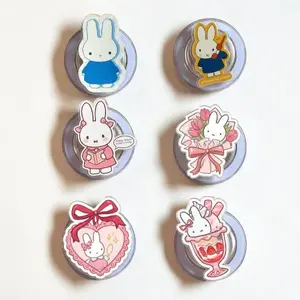 Cute Bunny MagSafe Magnetic Phone Grip Bundle, Kawaii Rabbit Phone Holder Stand, Coquette Pink Grip for Phone & Kindle