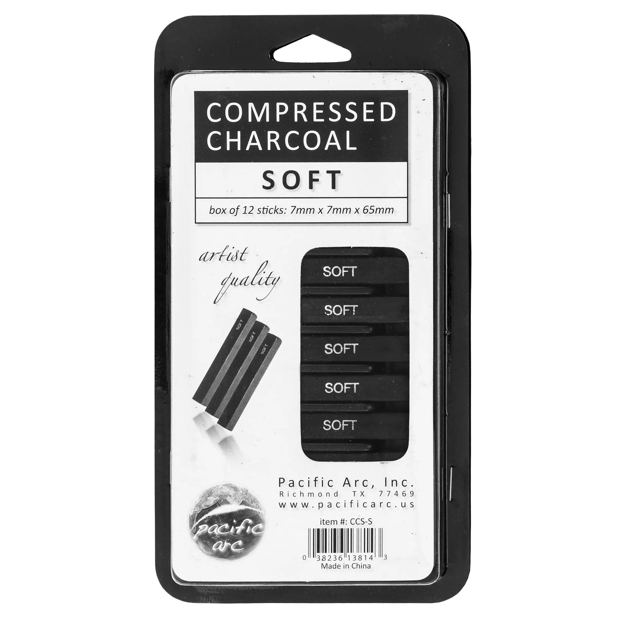 Compressed Charcoal Sticks Soft 12 Pack for Drawing, Sketching, and Shading