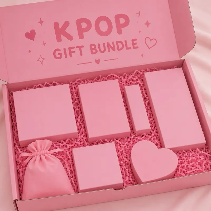 Kpop Merchandising Gift Bundle - 10+ High Quality Items, Many Designs Available (Music Gifts for Kpop Fans)