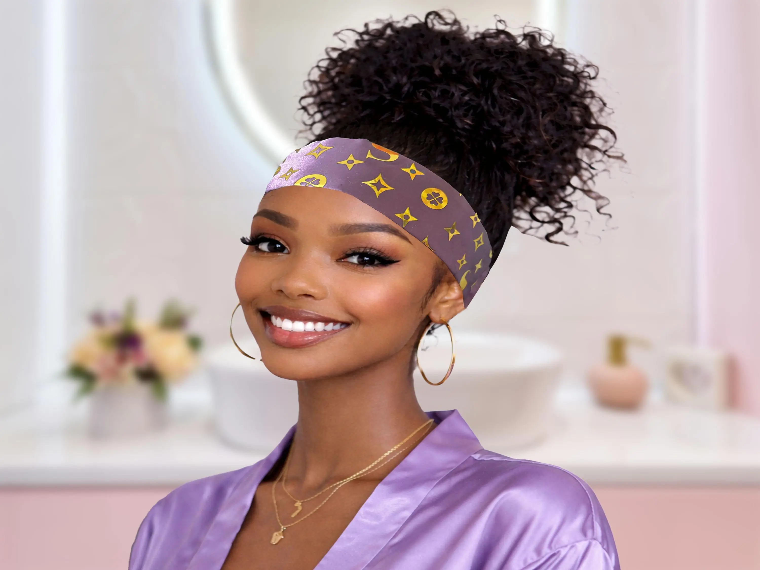 Adjustable Elastic Wig Band, Satin Hair Wrap, Edges Protector, Edge Growth, Frizz Buster