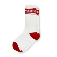 Von Dutch White & Red Raceway Crew Socks