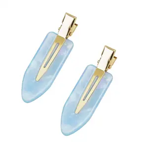 2.36" Creaseless Hair Clips No Bend  Styling Duckbill Hair Barrettes No Crease Flat Clip for Women Hairstyle Bangs Waves Makeup Stylish Hairs Accessories, 2 count (Blue)