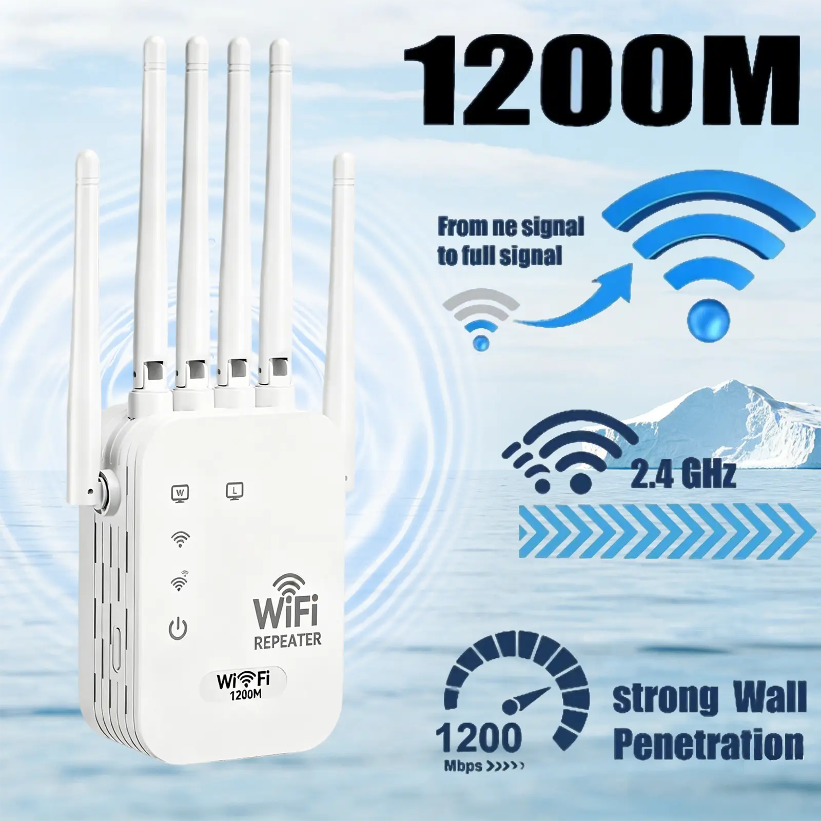 WiFi Extender 2026 6-Antenna Strong Signal, 1200Mbps Dual Band Booster, Wide Signal Coverage,Wireless Remote Amplifier, Ideal for Home Studios, Remote Workspaces, computer,summervibes
