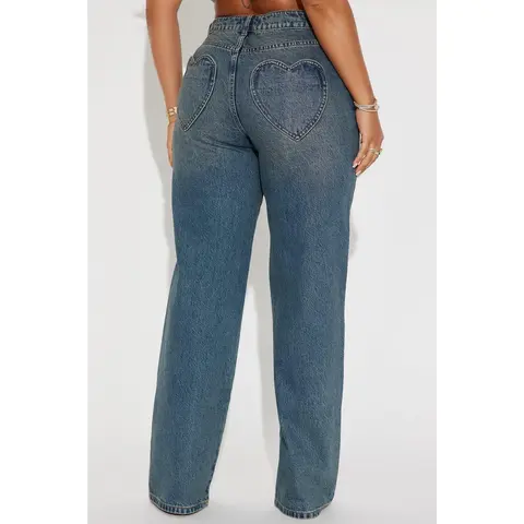Match Made In Heaven Straight Leg Jeans - Dark Wash