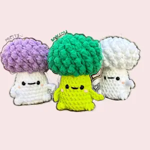 Crochet Broccoli Cauliflower Plush- Soft Cuddly Veggie Friends