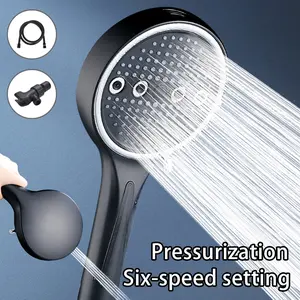 Spa-Level Shower Head 6 Modes + Power Wash Function Switch between gentle mist and strong pressure. Power wash tackles tough grime easily. Filtered water, anti-clog nozzles,  60-inch hose add convenience. Wall/ceiling mounts fit any bathroom—installs fast