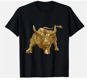 Bitcoin Crypto Golden Bull Men Women BTC Graphic T-Shirt, Coin Tee,Unisex,S-5XL