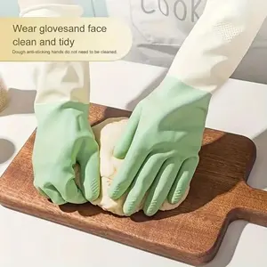 Waterproof Housework Cleaning Gloves Wear Resistant Latex Kitchen Cleaning Gloves Work Gloves Rubber Laundry Dishwashing Gloves