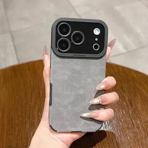 1 piece of luxurious matte lambskin imitation leather phone protective case, fashionable and creative trendy iPhone phone case, suitable for iPhone 17 Pro Max, compatible with iPhone 7-17 series/Pro/Pro Max/Plus/Air/E/Mini/X/XS/XR, Cover