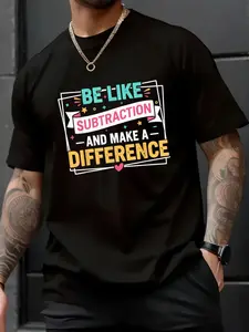 100% Cotton Unisex “Be Like” Subtraction Math Teacher T-Shirt, Funny Motivational Graphic Tee – Good Vibes Only T-Shirt – Short Sleeve, Unisex Tee