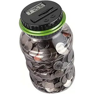 Piggy  Saving Jar,  Digital  Counter with LCD Display Large Capacity  Saving Box for All   (Green)