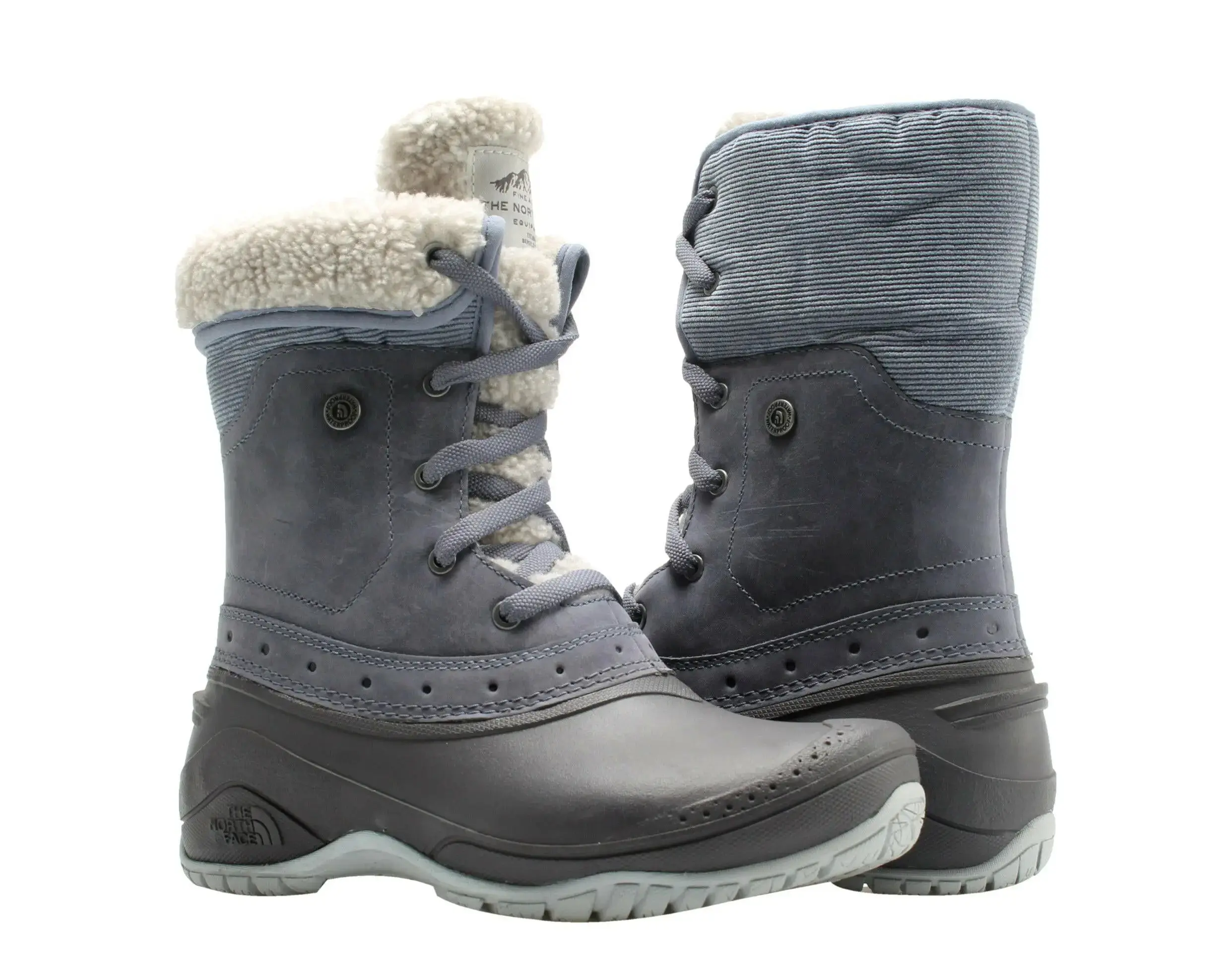 The North Face Shellista Roll Down Boot in Grey Leather | Women's