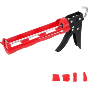 Drip-free Caulking Gun Ratchet Rod Silicone Gun Sealant Dispenser Joint Grouting Gun 15:1 Thrust Ratio Labor-Saving Lightweight Nylon Frame Cartridge Gun for 10oz/300ml Standard Caulk Tubes