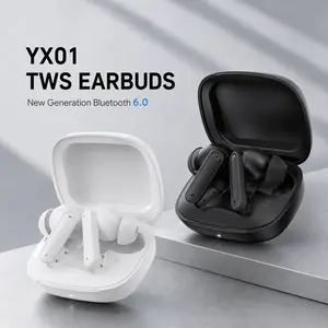 YX01 True Wireless Earbuds Bluetooth 6.0, ANC Noise Cancelling, 30H Playtime, IPX4 Water Resistant Earphones for iOS/Android