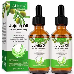 2x Jojoba Oil, Pure Unrefined Cold Pressed Moisturizer for Hair growth Skin and Nails hydrating and nourishing hair oil