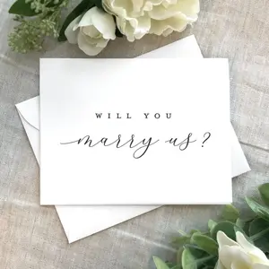Will You Marry Us Greeting Card with Envelope, Officiant Proposal Card, Classy and Simple Officiant Proposal Card