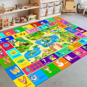 Rug for Playroom, Soft & Non-Slip Educational Rug with ABC, Zoo , Numbers, Floor Play Mat for ,  Classroom Rugs Playmat for    (59X39.4 inch, Zoo)