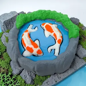 Koi Pond Fidget Clicker | Zen Garden Desk Toy | Stress Relief Gift | Japanese Koi Fish Decor | Interactive Art Sculpture | Desk Accessory