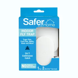 Safer Home Indoor Plug-In Fly Trap - SH502 - Effective Fruit Fly Traps for Indoors, Gnat Traps for House Indoor, 400 Sq Ft Protection - 1 Device + 2 Glue Cards