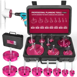 PVC Pipe Reamer, Plastic PVC Pipe Fitting Reamer Plumbing Tools Kit Fit into Standard 1/2" Drills (8-)
