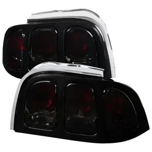 1994-1998 Ford Mustang Tail Lights (Chrome Housing/Smoked Lens)