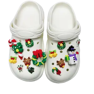 13pcs Christmas Shoe Charms For Women DIY Accessories 12mm Buckle Soft PVC & Hard Resin Cartoon Shoe Decoration For Halloween Christmas Party Daily Wear Creative Gift Idea clog