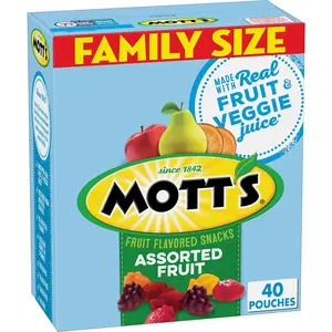 Mott's Fruit Flavored Snacks, Assorted Fruit, Pouches, 0.8 oz, 40 ct Vitamin Gummy