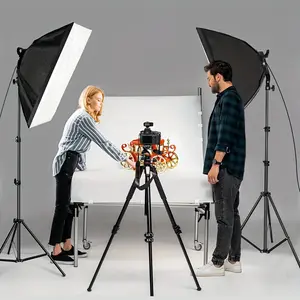 Soft Box Lighting Kit, Professional Photography Lighting Kit, With Dual Color Temperature Adjustable LED Head | High Brightness, 20 "× 28" Soft Box For Studio, Portrait, Video Recording