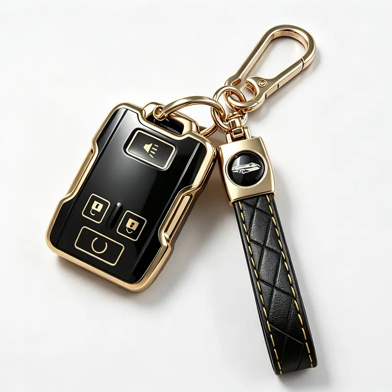Unisex 4-Button Rectangular Plastic Key Fob Shell Case - Functional, No Closure Geometry Keychain for Chevy Silverado Colorado, GMC Canyon Sierra Vehicles (2014-2023) Secure Keyless Entry Button Cover