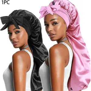 Women's Silk Sleep Bonnet, 1pc Satin Night Cap, Sleeping Cap with Soft Elastic Band, Comfortable & Stylish Design for Everyday Use, Adjustable Satin Bonnet