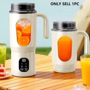 Rechargeable Portable Juicer, Small Juice Maker for Smoothies and Milkshakes, Smoothie Blender, Mini Ice Crusher, 4 Modes, Digital Display, 580ML Capacity, Easy Clean, Home Kitchen Appliance