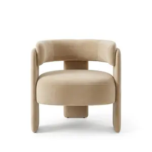 Modern Arm Chair Stock Green Velvet Fabric Accent Chair Wood Frame Ergonomic Wingback Leisure Chair Living Bedroom Furniture