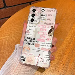 God Jesus Cross with Psalms Phone Case For SAMSUNG GALAXY A14 A15 A16 A25 A26 A34 A35 A36 A53 A54 A55 A56 4G 5G Gift Ideas Anti-drop Cellphone Protective Shell Soft Transparent Shockproof Mobile Phone Cover