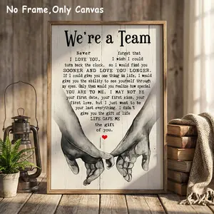 We're A Team Wedding Vows Quotes Canvas Poster Wall Art Decor Valentine's Day Gift Inspirational Love Marriage Print Ideal For Romantic Wedding Decor Makes Great Anniversary Gift