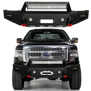 Vijay Front Bumper with 5xLED Lights D-Rings For 2009-2014 12th Gen Ford F150