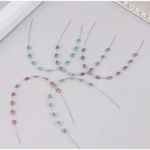 1 Pair Fashion Braces Colorful Temporary Tooth Decoration with Metal Wires Metal Bracket Orthodontic Ligature Ties High Quality