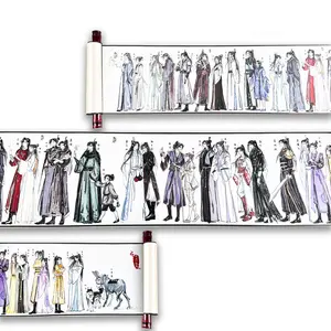 Silk Scroll Art Modaozushi - Unroll to Display Various Designs on Silk Fabric Wall Art for Easy Storage and Display with Unique Characters Illustration