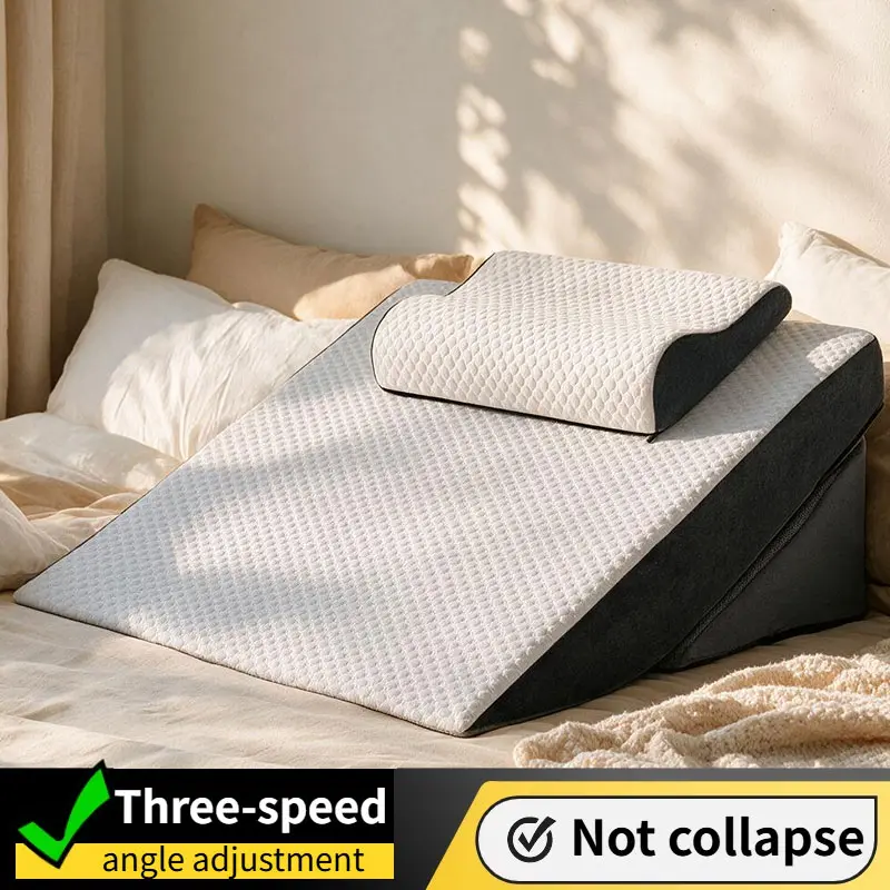 Multi‑Position Adjustable Wedge Pillow System Heavy‑Duty High‑Density Sponge Does Not Collapse Incline Cushion For Sleeping Acid Reflux Snoring Relief Post‑Operation Rehabilitation, Pregnancy Back & Leg Elevator Support