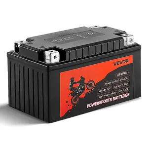 fathersdaygift VEVOR Motorcycle Battery, 12 Volt 4Ah, LiFePO4 Lithium Pre-Charged Powersports Battery, Maintenance Free High Performance, Compatible with ATV, Motorcycle, Jet Skis, Scooter, UTV, and More