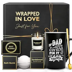 Father's Day Gifts for Dad from Daughter & Son Spa Gift Basket for Men Relaxation Gift Set Birthday Gifts for Dad Funny Dad Gifts Personalized Gift for Father Stepdad Grandpa