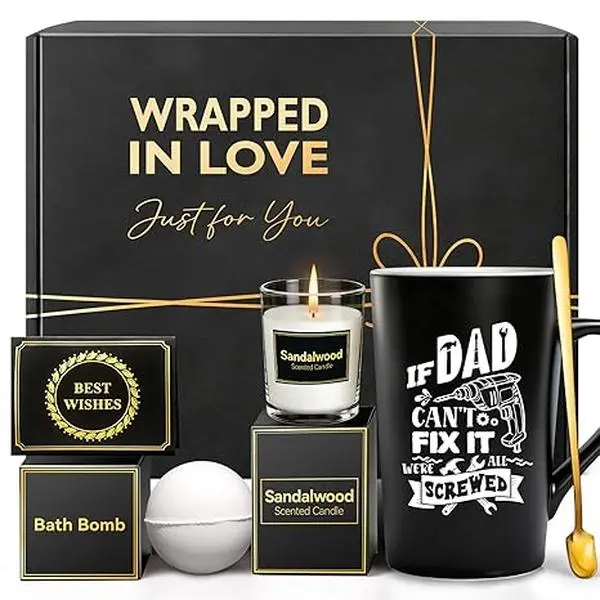 Father's Day Gifts for Dad from Daughter & Son Spa Gift Basket for Men Relaxation Gift Set Birthday Gifts for Dad Funny Dad Gifts Personalized Gift for Father Stepdad Grandpa
