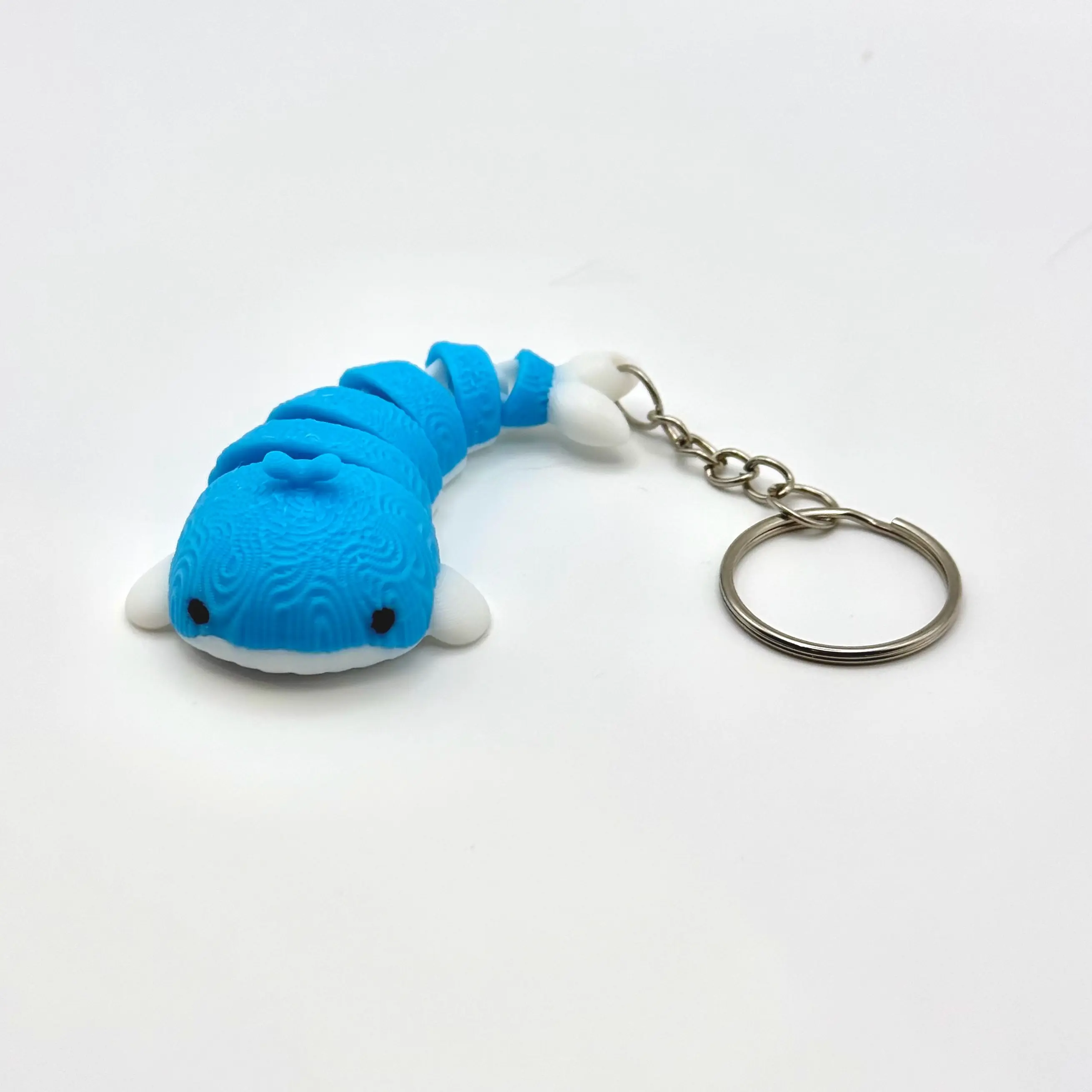 3D Printed Flexi Whale or Dolphin Keychain, Cute Articulated Sea Creature Bag Charm Ocean Lover Gift
