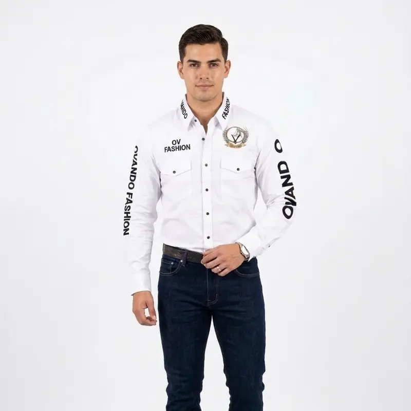Men's Classic Long-Sleeve Western Aesthetic Shirt - Simple, Stylish, Casual Comfortable Menswear Top for Everyday Wear