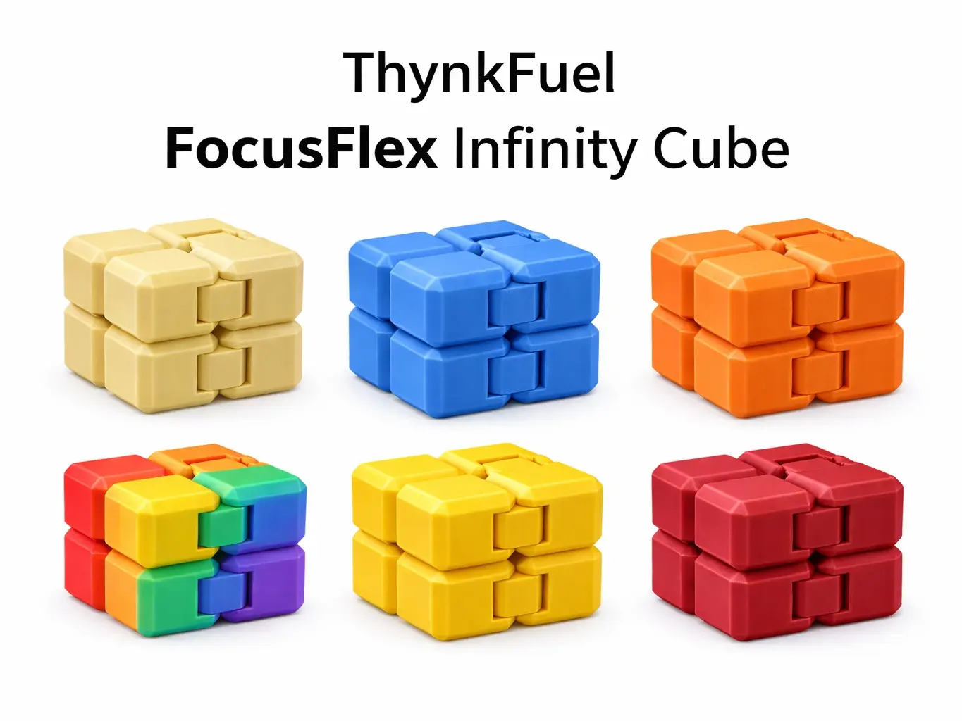 Creative Studio FocusFlex 3D Printed PLA Plastic Cube Shape Fidget Cube - Durable, Compact, Pocket-Sized Stress Relief Toy for Adults, Oddly Satisfying Nervous Energy Reduction for Home Workspace Use