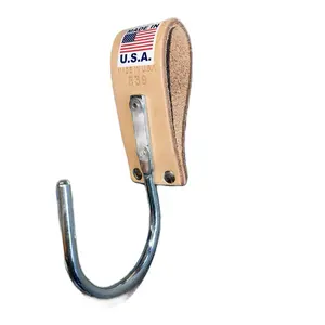 USA Leather Hook - Made in USA Leather with Number 539 - Simple Design and Origin Feature Minimalist Organiser Wall Mounted Hanger Wall Hanging Fastener