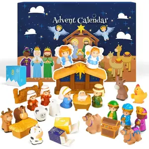 Nativity Advent Calendar 2025 Kids, Christmas Story Nativity Playset Christian Advent Calendar for Toddlers, Kids, Boys, Girls, 25pcs Nativity Scene Set Toys for Children Ages 1 2 3 4 5 6+